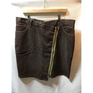 Ashley Stewart Size 16 Chocolate Brown/Tan Skirt NWT